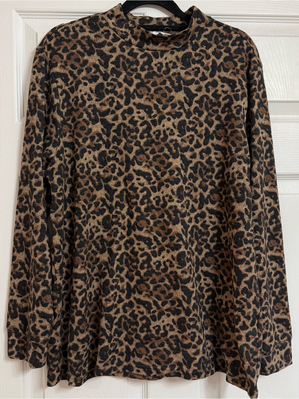 BB Dakota Leopard Print Cowl Neck Sweater - Brown & Black